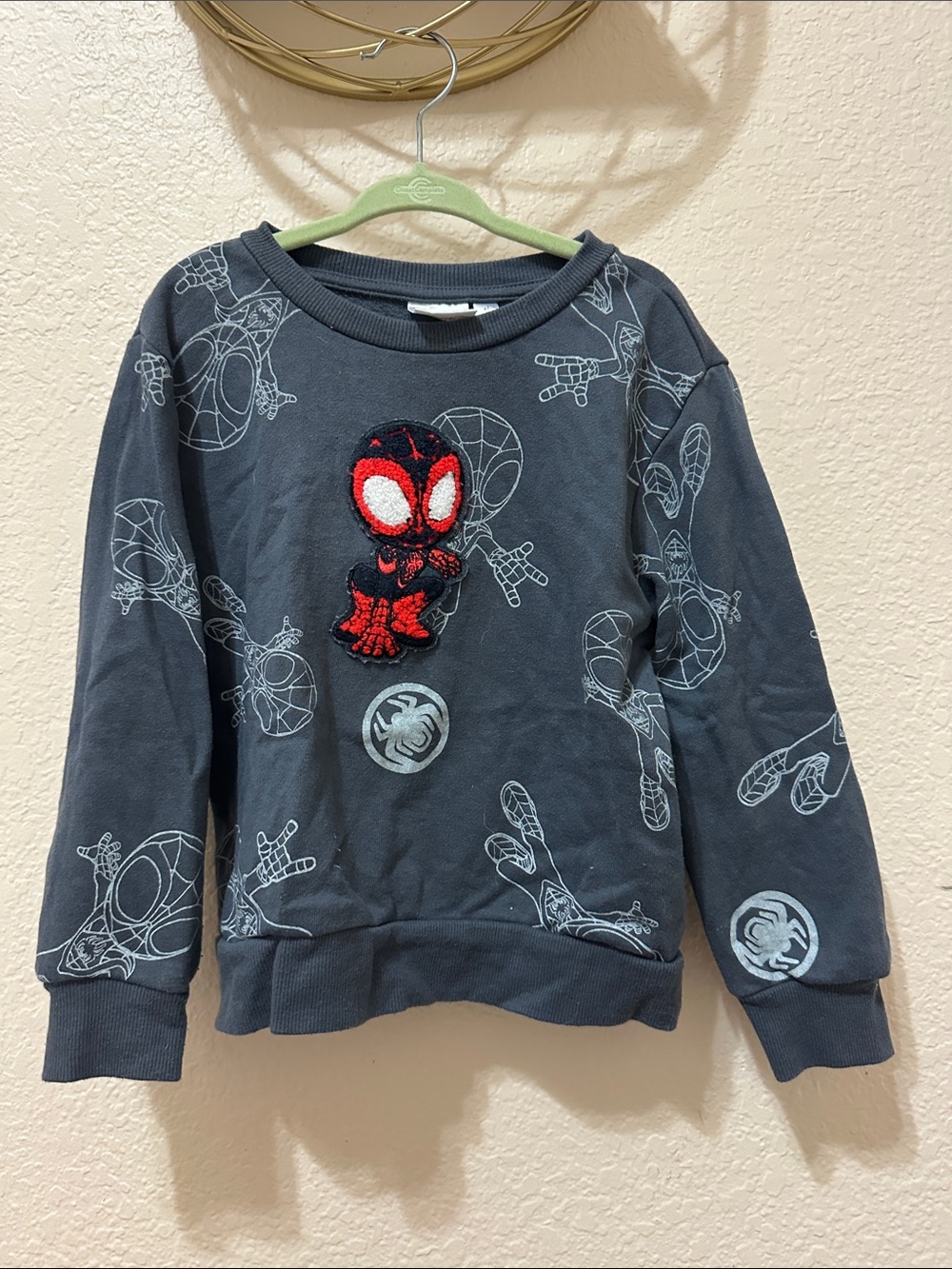 3/25$ Toddler Navy Spider Graphic Sweatshirt with Red Patch